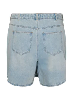 Denimskort mit Wickeloptik und hoher Taille