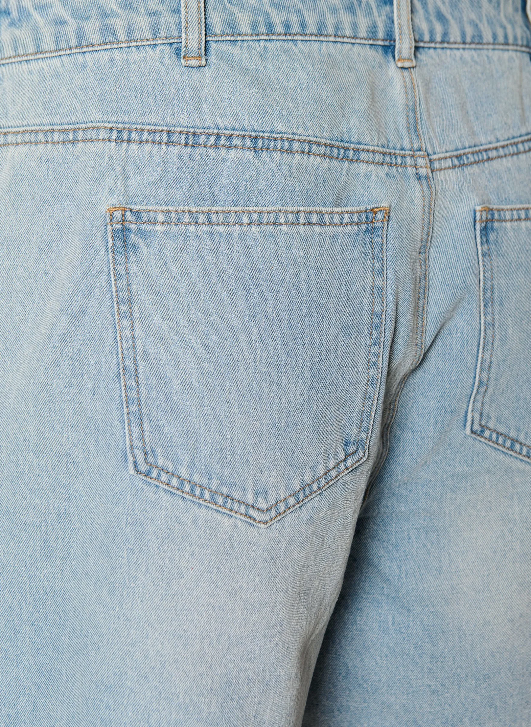 Denimskort mit Wickeloptik und hoher Taille