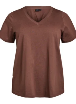 Einfaches T-Shirt aus Baumwolle mit V-Ausschnitt