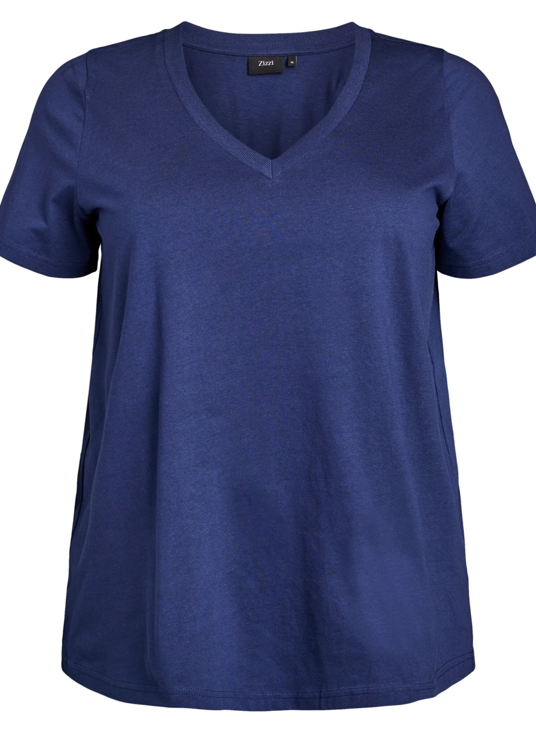 Einfaches T-Shirt aus Baumwolle mit V-Ausschnitt.
