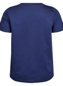 Einfaches T-Shirt aus Baumwolle mit V-Ausschnitt.