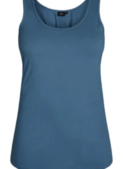 Einfarbiges Basic Top aus Baumwolle