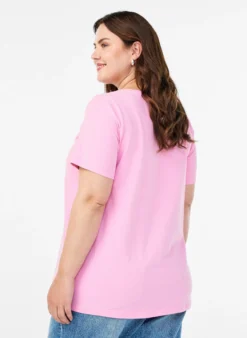 Einfarbiges Basic T-Shirt aus Baumwolle