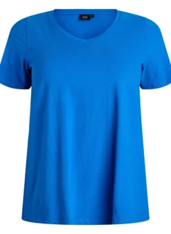Einfarbiges Basic-T-Shirt aus Baumwolle