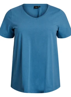 Einfarbiges Basic-T-Shirt aus Baumwolle