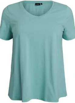 Einfarbiges Basic-T-Shirt aus Baumwolle