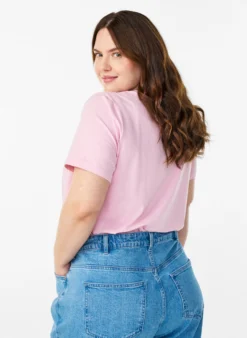 Einfarbiges Basic-T-Shirt aus Baumwolle