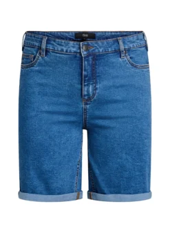 Eng anliegende Jeansshorts mit hoher Taille