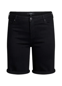 Eng anliegende Jeansshorts mit hoher Taille