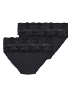 2er-Pack Höschen mit Spitzenband und hoher Taille