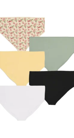 5er-Pack Slip aus gerippter Baumwolle