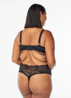 2er-Pack Tanga mit breitem Spitzenrand