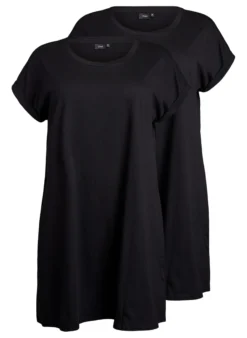2er-Pack T-Shirt-Kleid mit kurzen Ärmeln