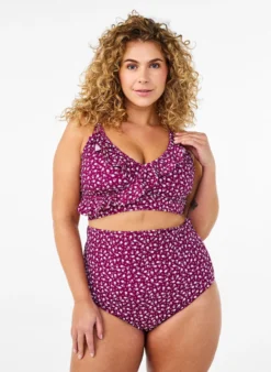 Extra hoch taillierte Bikini-Hose mit Blumenprint
