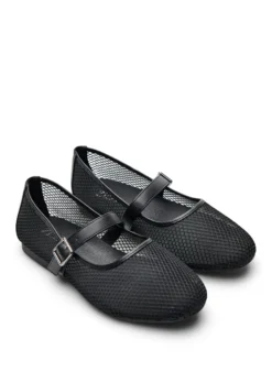 Extra Weite - Ballerina aus Mesh mit Riemen