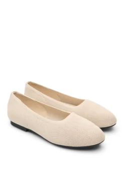 Extra Weite - Ballerinas aus fein strukturiertem Stoff
