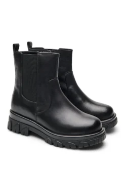 Extra Weite - Chunky Chelsea Boot aus Leder mit Reißverschluss