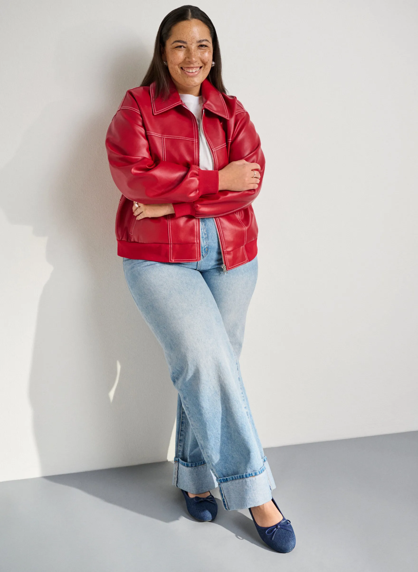 Extra Weite - Extra-Weite – Denim-Ballerina mit Schleife