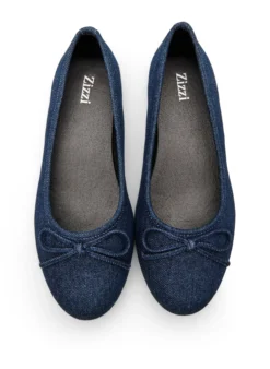 Extra Weite - Extra-Weite – Denim-Ballerina mit Schleife