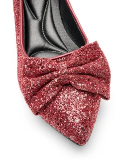 Extra Weite - Glitzer-Pumps mit Schleife