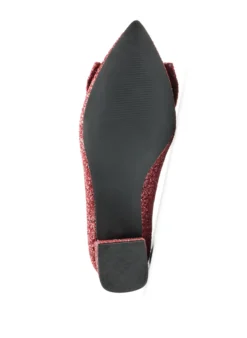 Extra Weite - Glitzer-Pumps mit Schleife