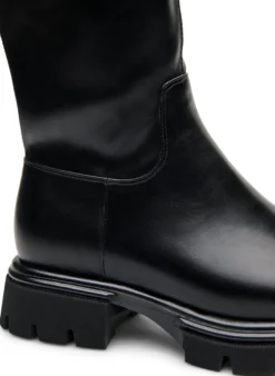 Extra Weiter - Langer Stiefel aus Kunstleder mit klobiger Sohle