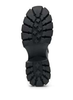 Extra Weiter - Langer Stiefel aus Kunstleder mit klobiger Sohle