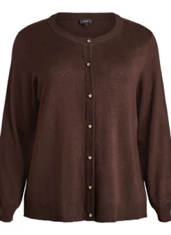 Feinstrick-Strickjacke mit Kugelknöpfen