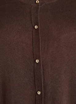 Feinstrick-Strickjacke mit Kugelknöpfen