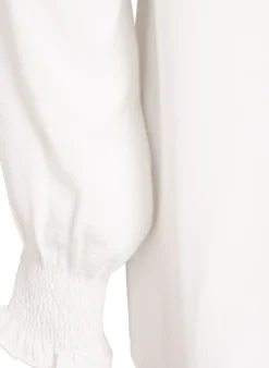 FLASH - Bluse mit Smockbündchen und V-Ausschnitt
