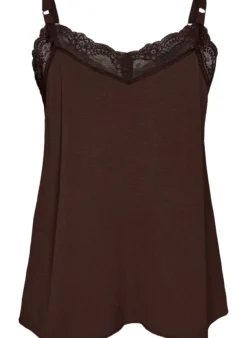 FLASH - Cami-Top mit V-Ausschnitt und Spitzen
