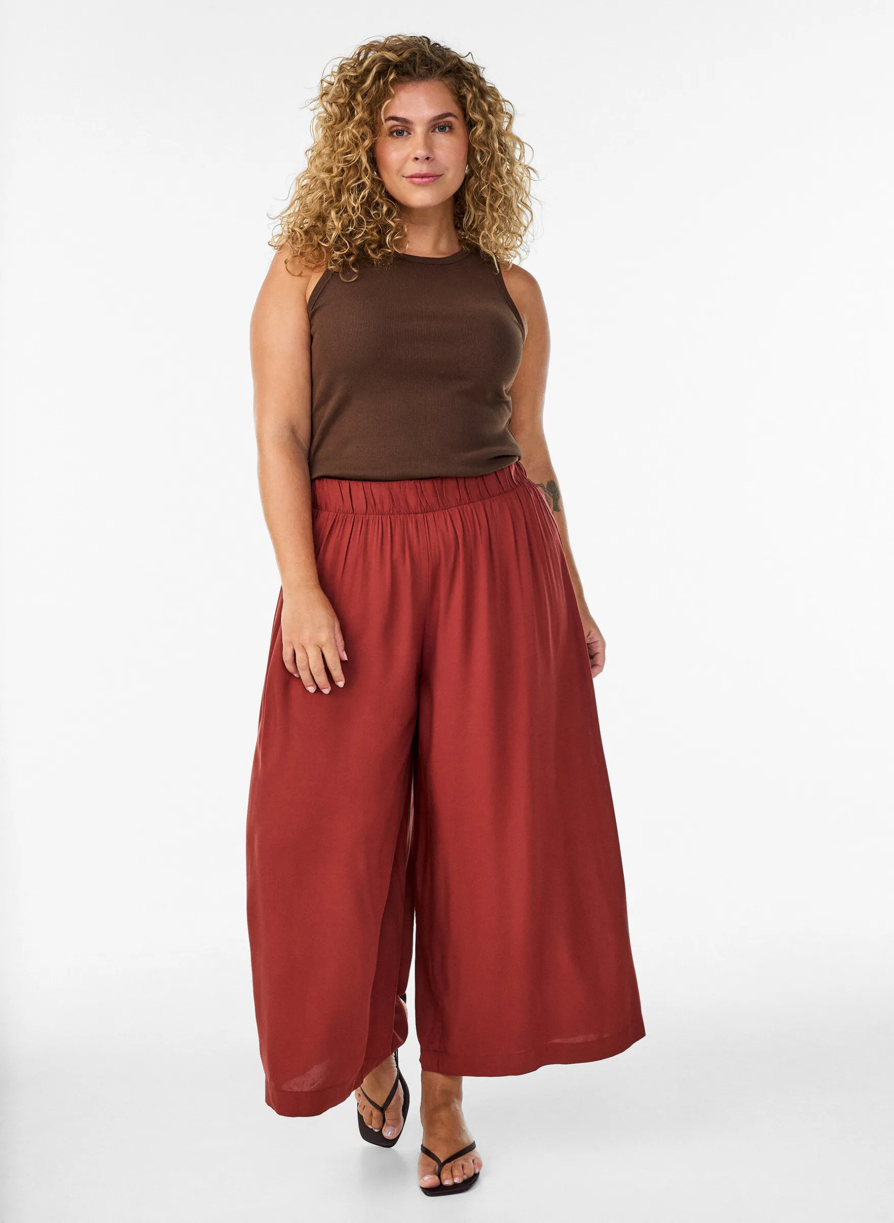 FLASH - Culottes aus Viskose mit hoher Taille und weiten Beinen