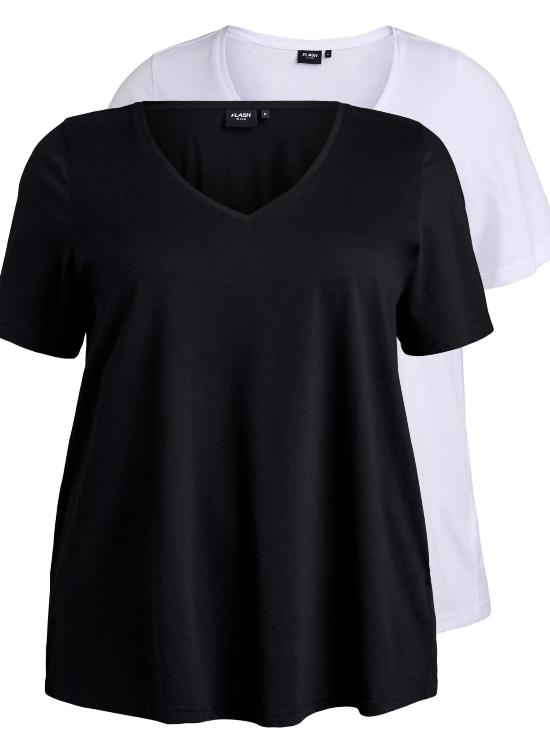 FLASH - 2er-Pack T-Shirts mit V-Ausschnitt