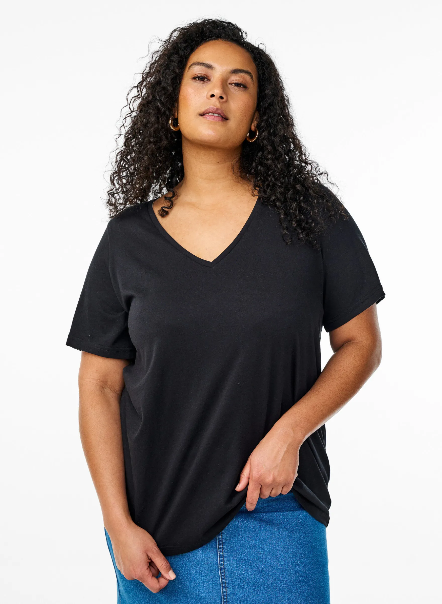 FLASH - 2er-Pack T-Shirts mit V-Ausschnitt