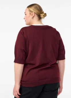 FLASH - Fein gestrickte Bluse mit kurzen Ärmeln