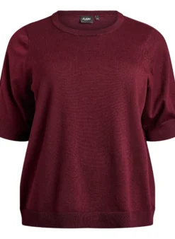 FLASH - Fein gestrickte Bluse mit kurzen Ärmeln