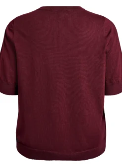 FLASH - Fein gestrickte Bluse mit kurzen Ärmeln