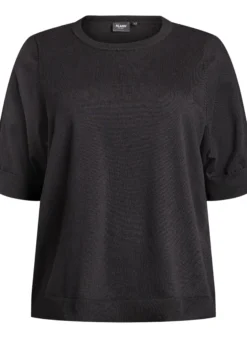 FLASH - Fein gestrickte Bluse mit kurzen Ärmeln