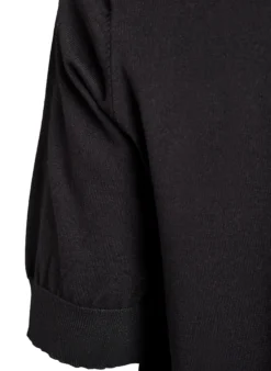 FLASH - Fein gestrickte Bluse mit kurzen Ärmeln
