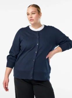 FLASH - Feinstrick-Strickjacke mit Rundhalsausschnitt