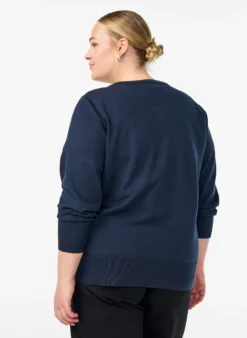 FLASH - Feinstrick-Strickjacke mit Rundhalsausschnitt