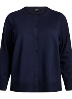 FLASH - Feinstrick-Strickjacke mit Rundhalsausschnitt