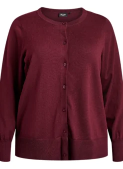 FLASH - Feinstrick-Strickjacke mit Rundhalsausschnitt