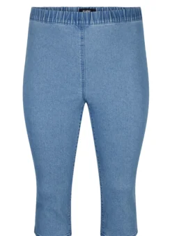 FLASH - Hoch taillierte Capri-Hose aus Denim mit Slim Fit
