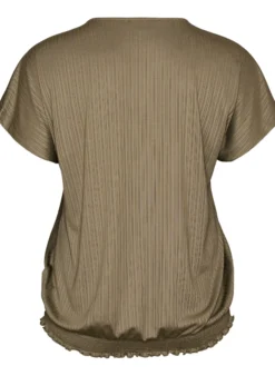 FLASH - Jersey-Bluse mit strukturierten Streifen und Smocksaum