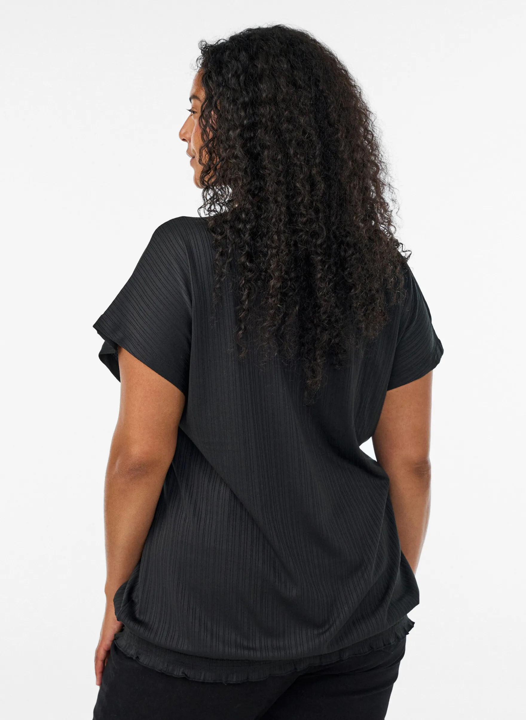 FLASH - Jersey-Bluse mit strukturierten Streifen und Smocksaum