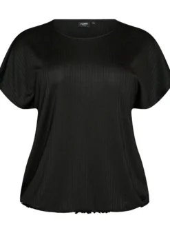 FLASH - Jersey-Bluse mit strukturierten Streifen und Smocksaum