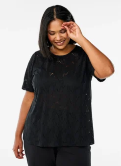 FLASH - Jersey-Shirt mit Lochmuster