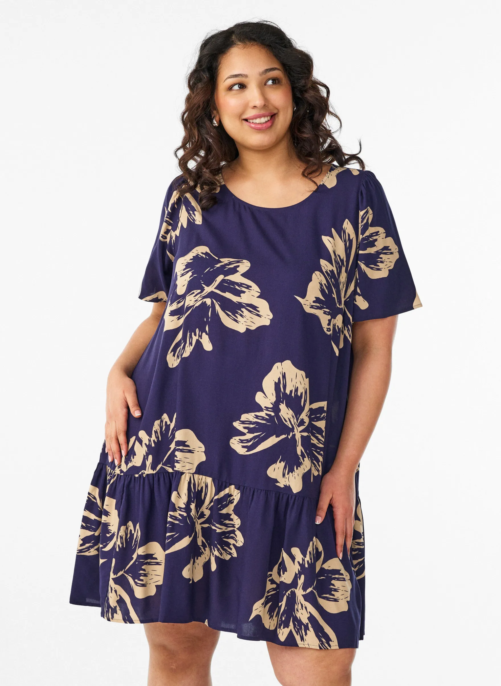 FLASH - Kleid aus Viskose mit Schnittlinie