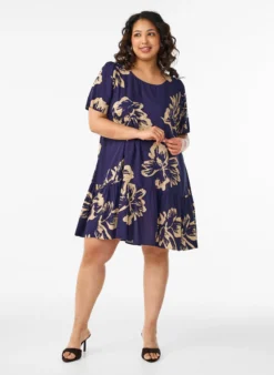 FLASH - Kleid aus Viskose mit Schnittlinie